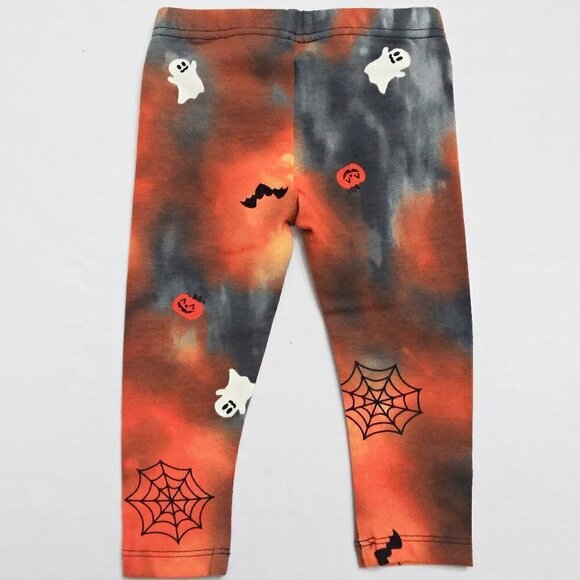 Spooky WAY TO CELEBRATE Halloween Tie Dye Baby Leggings Bats Spiders Sz 12 Mths - Picture 3 of 6